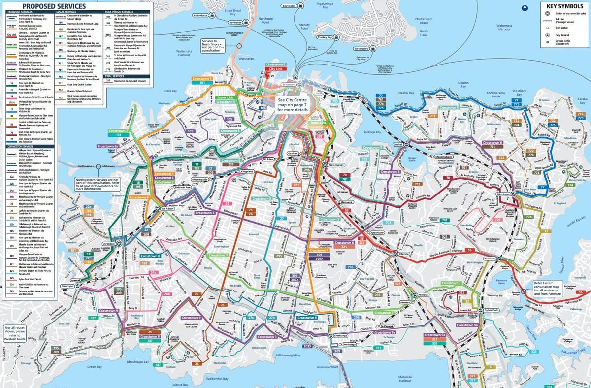 Auckland angkutan umum peta