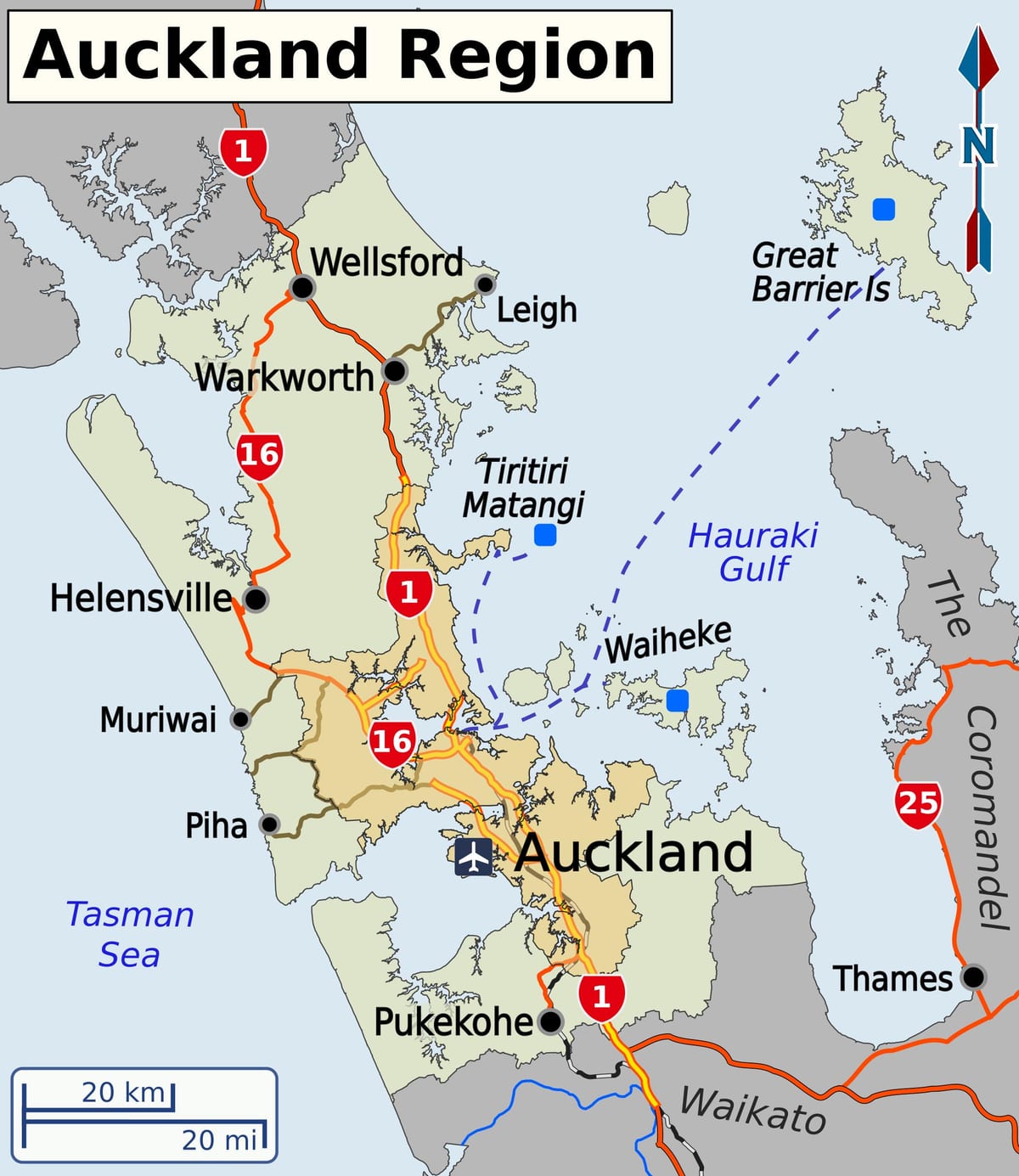 peta wilayah Auckland