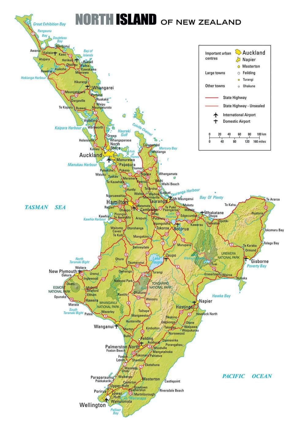 peta dari utara pulau Selandia Baru