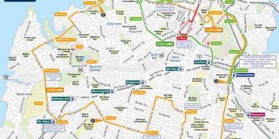 Auckland peta rute bus