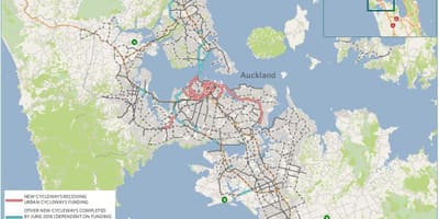 Peta dari cycleway Auckland peta