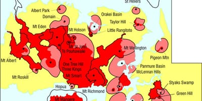 Auckland gunung berapi peta