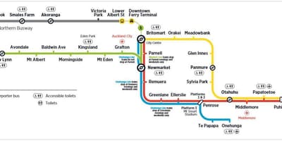Auckland jaringan kereta api peta