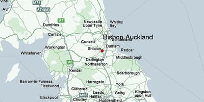 Peta dari Bishop Auckland